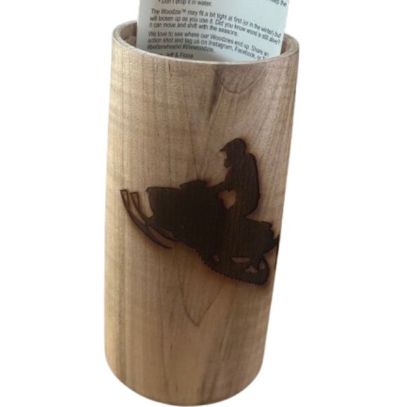 The Woodzie! Drink Coozie Get Outdoors Snow Mobile ATV Koozie -Wood - Picture 1 of 6